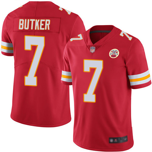 Youth Kansas City Chiefs #7 Butker Harrison Red Team Color Vapor Untouchable Limited Player Football Nike NFL Jersey->youth nfl jersey->Youth Jersey